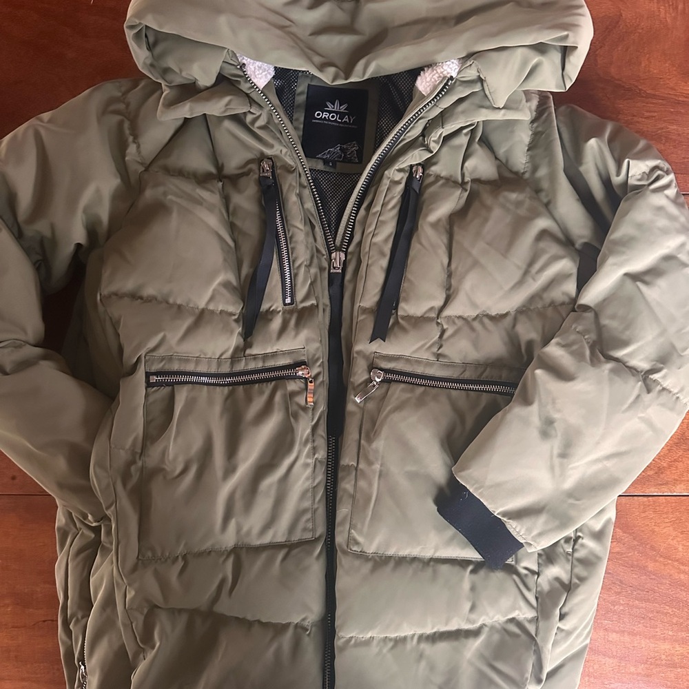 Orolay Women’s Thickened Olive Green Down Oversized Puffer Jacket Winter Warm - Picture 2 of 15